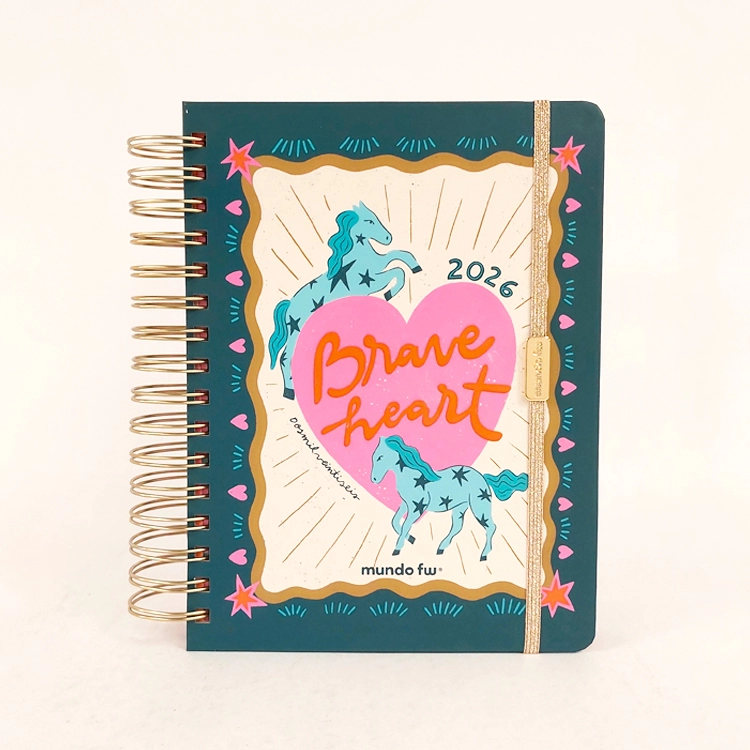 Agenda FW 2026 Trend Brave Heart con Espiral Diaria 15x21 Art.201997